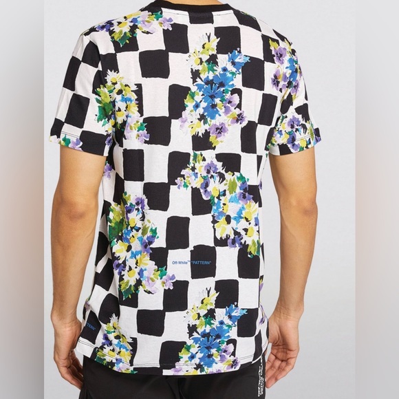 Off White Mens Check Flowers Multicolor Sz XXL - Picture 3 of 12